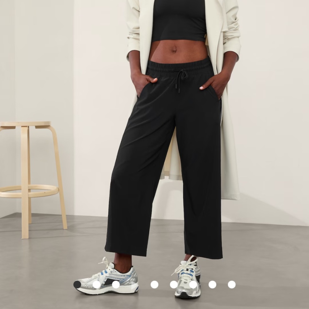 Athleta Avenue Wide Leg Crop black  pants NWT!!